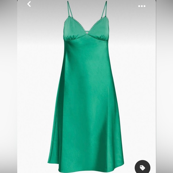 Aritzia Sunday Best Rae Dress - green midi slip spring summer dress - Picture 1 of 10